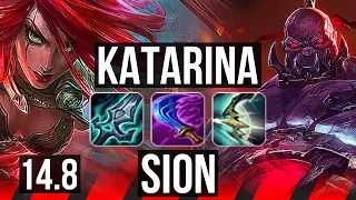 KATARINA vs SION (TOP) | Penta, 18/1/4, Legendary, 2200+ games, 53k DMG | EUW Master | 14.8