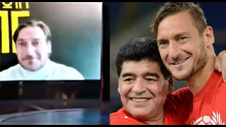 TOTTI SI COMMUOVE IN DIRETTA PER MARADONA!