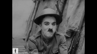 Charlie Chaplin in the trenches Scene from Shoulder Arms, 1918 clip for pres.