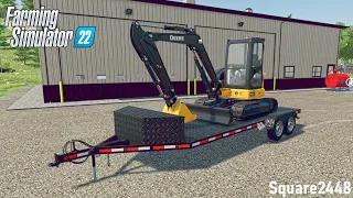 Buying Deere 50G Excavator & Utility Trailer | Xbox | Property Maintenance | FS22