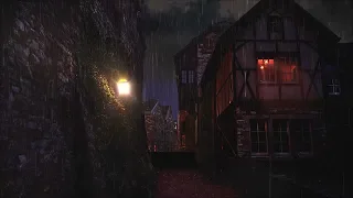 🎧 Rain on a alley at Quiet Night -10 Hours Relaxation and Sleep | Rain on Street | Rain Ambience |