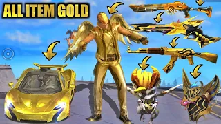 I Can Only Wear Golden Items💛Free Fire || Golden Dress,Golden Bag,Golden M1887,Golden Ak47 all Item