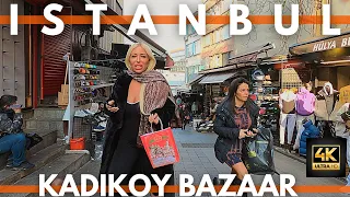 ISTANBUL TURKEY 2023 KADIKOY DISTRICT 6 JANUARY WALKING TOUR | 4K UHD 60FPS | KADIKOY BAZAAR