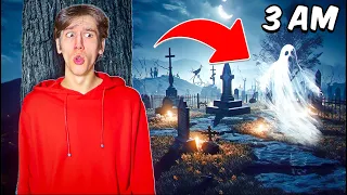 I Spent 24 Hours IN A HAUNTED CEMETERY! (Scary)