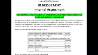 Geography International Baccalaureate (IB) Internal Assessment Guide - Part 1