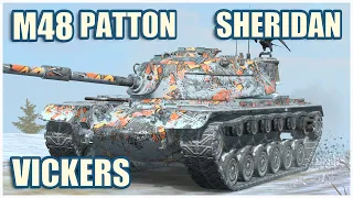 M48 Patton, Sheridan & Vickers Light • WoT Blitz Gameplay