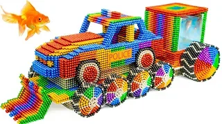Most Creative - Build Police Monster Truck Aquarium With Magnetic Balls (Satisfying) - Magnetic Cube
