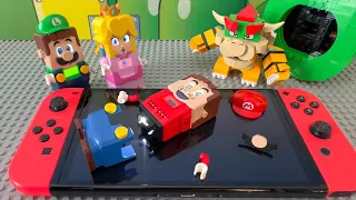 Lego Luigi enters the Nintendo Switch to save Mario! Can he do it? Mario Odyssey Story #legomario