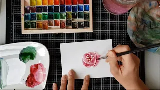 Jak namalować listki i akwarelową różę? - Alicja S.
