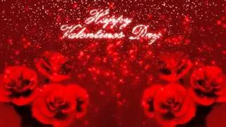 Happy Valentine's Day Glitter Background with 3D Roses Motion Graphic Free Download