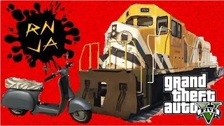 Grand Theft Auto V: Train vs. Faggio Army RAMPAGE