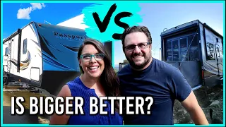 RV living in a Travel trailer vs Toy Hauler | IS BIGGER BETTER?