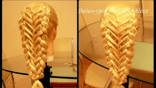 Ажурная сдвоенная коса. Причёска в школу на каждый день. Hair tutorial