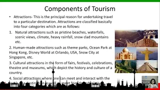 Components of tourism product | 5 A's of tourism