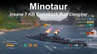 Radar Minotaur Insane Comeback Butt Clencher - World of Warships Legends - Stream Highlight