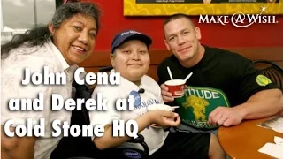 WWE's John Cena & wish kid Derek at Cold Stone HQ for Make-A-Wish Foundation®