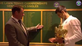 Novak Djokovic eyes up the Wimbledon Roll of Honour