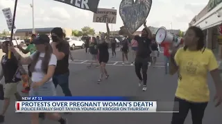 Protest held at Kroger store where pregnant woman was killed by police