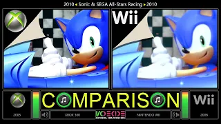 Sonic & SEGA All-Stars Racing (Xbox 360 vs Wii) Side by Side Comparison - Avatar vs Mii  @vcdecide