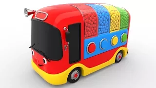 Colors for Children with Bus Transporter Toy Color Balls