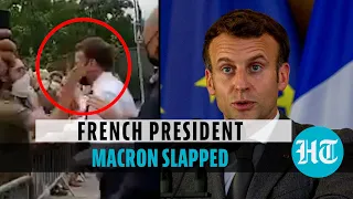 Watch: French President Emmanuel Macron slapped by man while greeting crowd