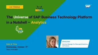 The Universe of SAP Business Technology Platform in a Nutshell – Analytics