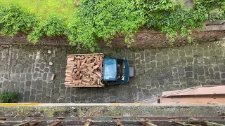 WOOD ARRIVES IN BARGA VECCHIA in BARGA TUSCANY