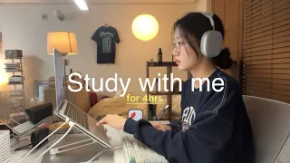 4시간 동안 집중! ⛳️ 집에서 같이 공부해요 I STUDY WITH ME for 4HRS with keyboard asmr (50/10 POMODORO)