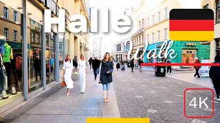 Halle Saale Germany Walking Tour 4K City Center Street Walk