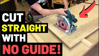 How To CUT STRAIGHT With NO GUIDE! Freehand CIRCULAR SAW CUTTING...Pro Tips, Tricks and Secrets!