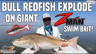 Bull Redfish Explode On Giant Z-Man Swim Baits! | Flats Class YouTube