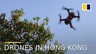 Flying drones in the grey zone in Hong Kong