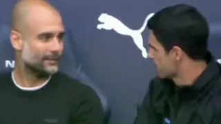 Arteta AWKWARD Celebration With PEP Guardiola #shorts #viral #footballshorts