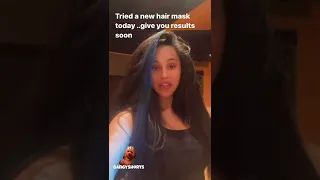 Cardi B Shows Her Natural Hair Before Doing A Hair Mask 🔥♥️💇🏽‍♀️ #shorts