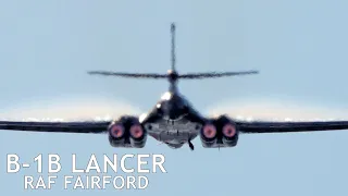 B-1B bomber LOUD takeoff + sunset landing - RAF Fairford