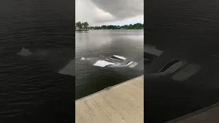 Tesla Rolls Into the water and Catches Fire!!