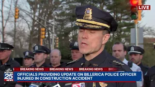 Officials providing update on Billerica police officer injured in construction accident