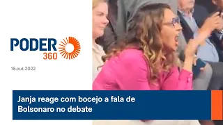 Janja reage com bocejo a fala de Bolsonaro no debate