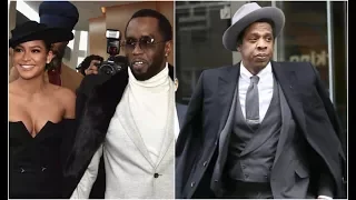 Diddy Makes Jay Z Jealous Arriving At Roc Nation Grammy Brunch With Cassie