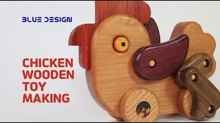 Making a walking chicken wooden toy