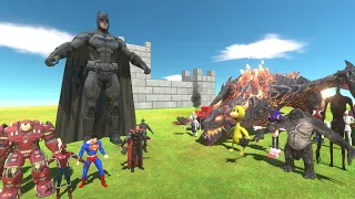 Super Hero War | Giant Batman VS Lava Dragon + Creepy Monster | Animal Revolt Battle