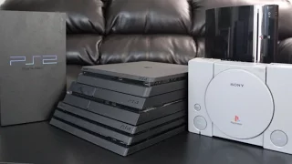 PS4 Pro vs. PS4, PS4 Slim, PS3, PS2, PS1. Size Comparison.