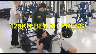 125 KG PAUSE BENCH PRESS PR at 15 YEARS OLD!