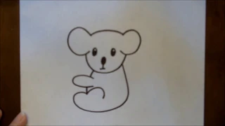 How to Draw a Koala Cartoon Simple Beginners Tutorial