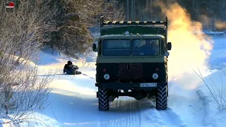 Сквозь мороз и снег на Газ 66/ Ночуем в самодельном кунге в - 35.