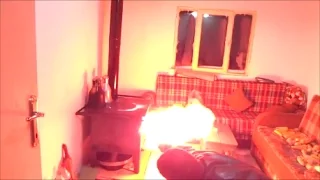 Idiot Uses Gasoline to Burn Heating Stove