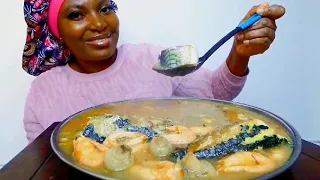 Cook and Eat With Me cassava pepper soup/ very  delicious and perfect for this cold weather