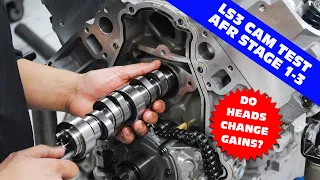 6.2L LS3 CAM TEST-STOCK VS STAGES 1-3 WITH STOCK HEADS & STAGE 1-3 WITH CNC PORTED AFR LS3 HEADS.