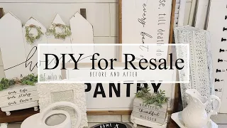 DIY for Resale • before and after • signs • risers • textured paint • book sets