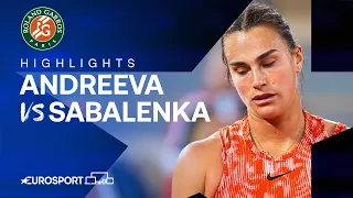 Erika Andreeva vs Aryna Sabalenka | Round 1 | French Open 2024 Highlights 🇫🇷